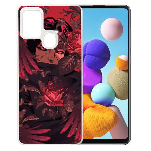 Coque pour Samsung Galaxy A21s - Naruto-Itachi-Roses
