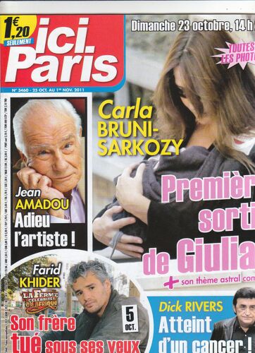 Ici Paris 3460 Rivers.Bruni.Khider.Amadou.Cluzet.T.Dutronc.Badi.Brassens.Katie Holmes