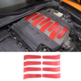 Autocollant De Capot De Voiture Pour Chevrolet Corvette C7 2014-2019,Autocollants De Couverture De Moteur De Capot Automatique,Accessoires De Style,Alliage D'aluminium - Type Red