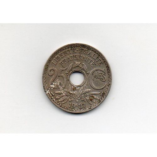 25 Centimes 1937  Lindauer Cupro-Nickel