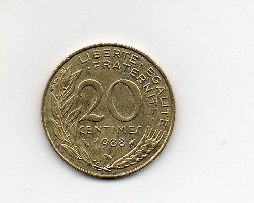 20 Centimes 1988  Marianne Lagriffoul Et Dieudonné