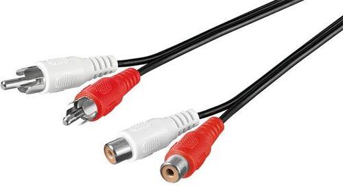 Câble RCA 2,5mts entre 2 hommes et 2 femmes Goobay