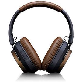 casque sans fil Bluetooth marron noir