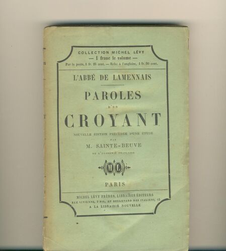 Paroles D'un Croyant