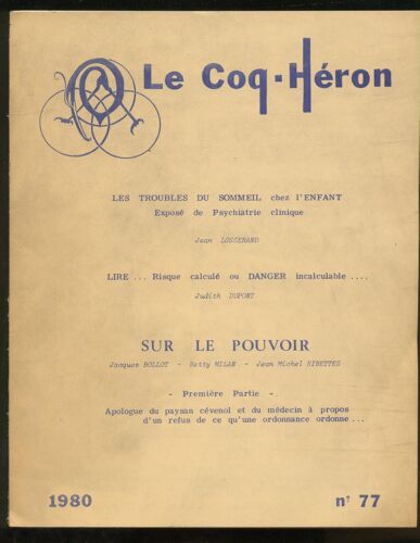 Le Coq Héron N° 77 : Les Troubles Du Sommeil Chez L'enfant - Lire - Sur Le Pouvoir