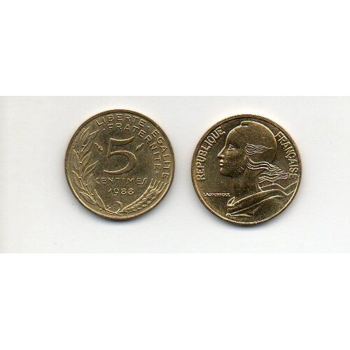 5 Centimes 1988 Marianne Lagriffoul Et Dieudonné Bronze-Alu