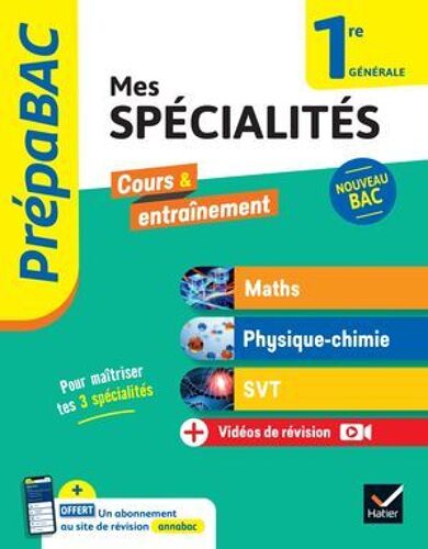 Prépabac - Mes Spécialités Maths, Physique-Chimie, Svt 1re Générale - 2025-2026