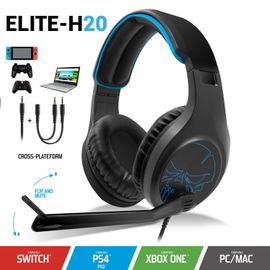Casque Audio Gamer Elite-H20 Avec Micro Flip And Mute Pour Pc / Ps4 / Xbox One / Switch