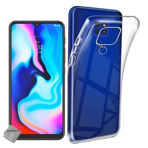Housse etui coque gel fine Motorola Moto E7 Plus + verre trempe - TRANSPARENT TPU