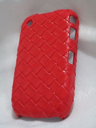 Coque Blackberry Curve 8520 Style Cuir Tressé Rouge