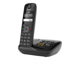 Gigaset AS690A Duo - Téléphone sans fil - système de répondeur avec ID d'appelant - ECO DECT\GAP - noir + combiné supplémentaire