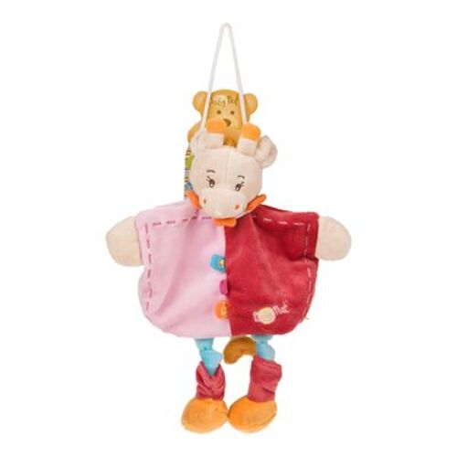 Doudou Plat Baby'nat Mae La Girafe Giraffe Babynat Rose Rouge