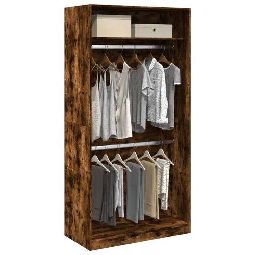 vidaXL Garde-robe chêne fumé 100x50x200 cm bois d'ingénierie