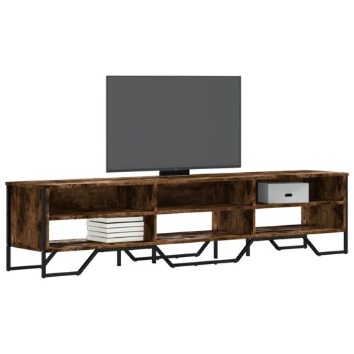 vidaXL Meuble TV chêne fumé 180x34x41 cm bois d'ingénierie