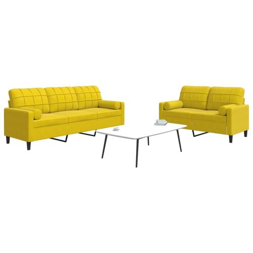 Vidaxl Ensemble De Canapés 2 Pcs Avec Coussins Et Traversins Velours