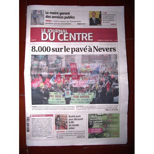 Le Journal Du Centre 30 Janvier 2009.Être Maire Aujourd'hui
