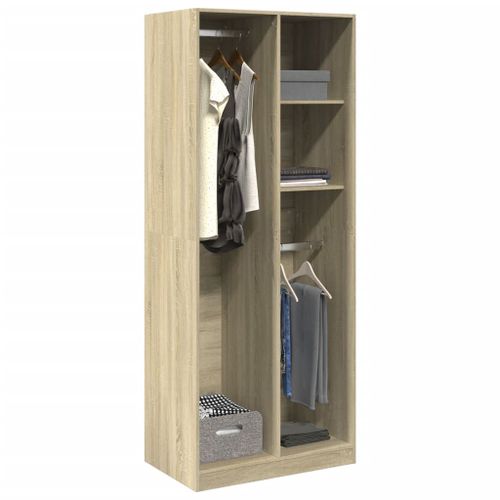 Vidaxl Garde-Robe Chêne Sonoma 80x50x200 Cm Bois D'ingénierie