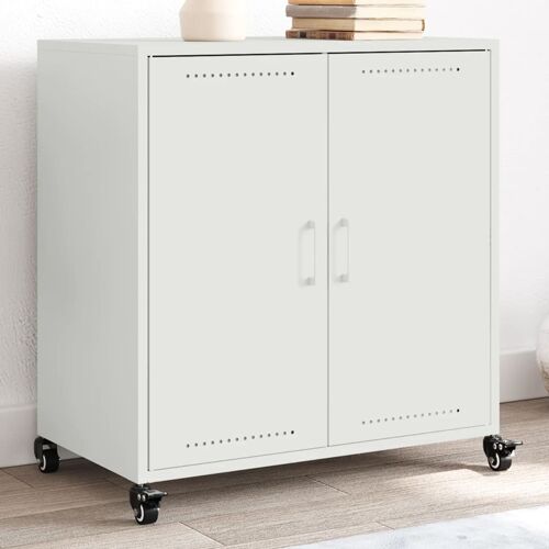 Vidaxl Buffet Blanc 68x39x72 Cm Acier
