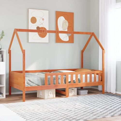 vidaXL Cadre de lit d'enfants forme de maison 90x200cm bois massif pin