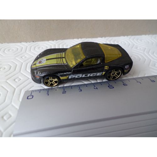 Coupe Police Modele Corvette Noir Police Sur Portiere-Mattel