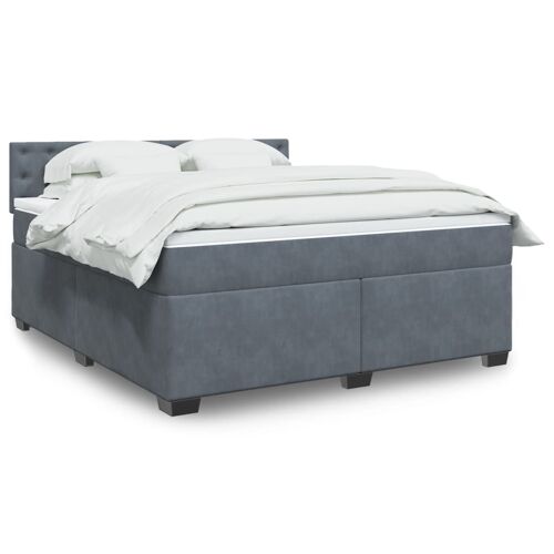 vidaXL Sommier à lattes de lit et matelas Gris foncé 180x200cm Velours
