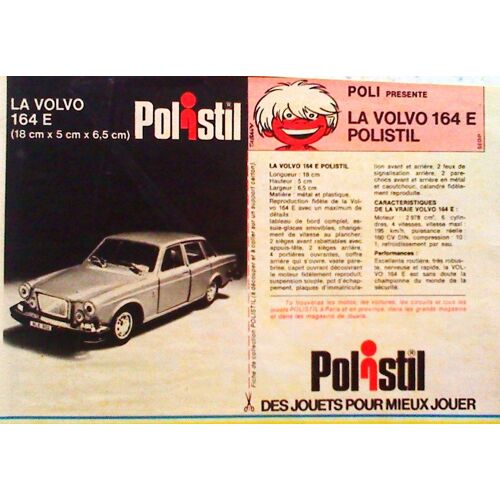Publicité Ancienne Issue De La Revue Mickey D'octobre 1974 Pour Les Voitures Miniatures "Polistil" Et La "Volvo 164 E"