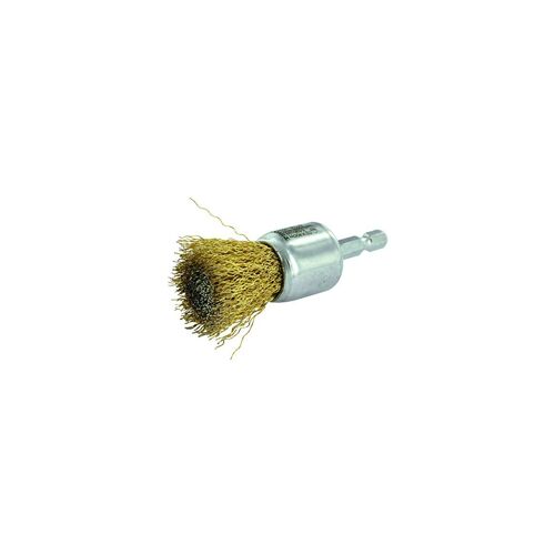 BROSSE PINCEAU TECHNIC TIVOLY fil acier laitonné - décapage du bois, laiton, cuivre 24 pour perceuse