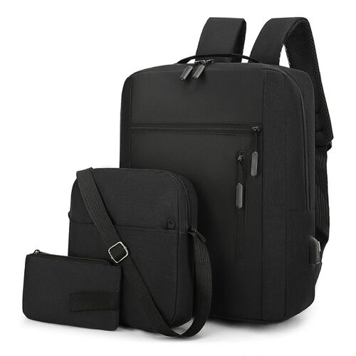 Sac de poitrine trois pièces, sac à dos d'affaires décontracté en tissu Oxford, sac à dos d'ordinateur avec chargeur USB SHB11322