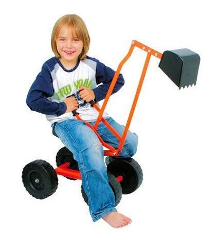 Excavatrice En Métal - Pelleteuse Manuelle Pour Enfant Avec Roues - Idéal Au Bac À Sable !