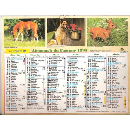 Almanach Du Facteur 1995 - Ardèche