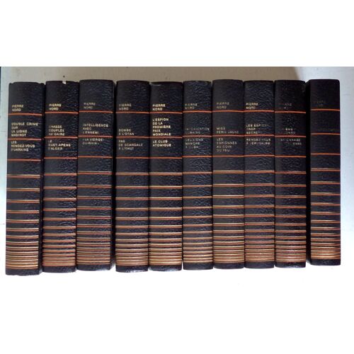 Lot De 10 Volumes Reliés De La Série Chroniques De La Guerre Subversive Par Pierre Nord (Éditions Rencontre, Vers 1970) - Recueils De 2 Romans D'espionnage - N°2-4-5-7-8-9-10-11-12 + L'intoxication
