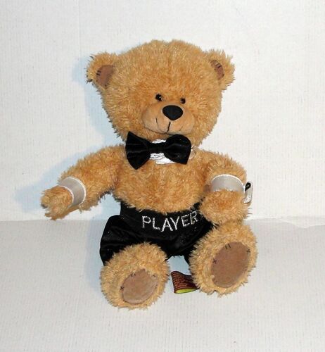 Peluche Ours Croupier Player Gamble Pleasure Doudou Ourson Assis 21 Cm