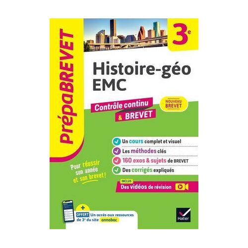 Prépabrevet - Histoire-Géo Emc 3e - Brevet 2026
