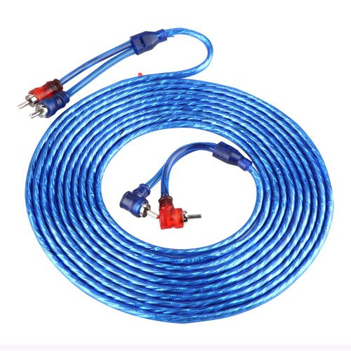 Cable d'interconnexion audio transparent bleu RCA de voiture automatique de 5 mètres ultra flexible