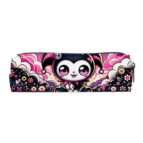 Trousse À Crayons Kuromi Entièrement Imprimée, Trousse À Crayons De Grande Capacité, Trousse De Papeterie Cylindrique Simple, À La Mode Et Durable Shb1907