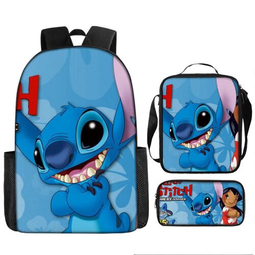 Sac à dos point de dessin animé, sac d'école imprimé périphérique de dessin animé, ensemble de trois pièces, sac à bandoulière, sac à crayons SHB1662
