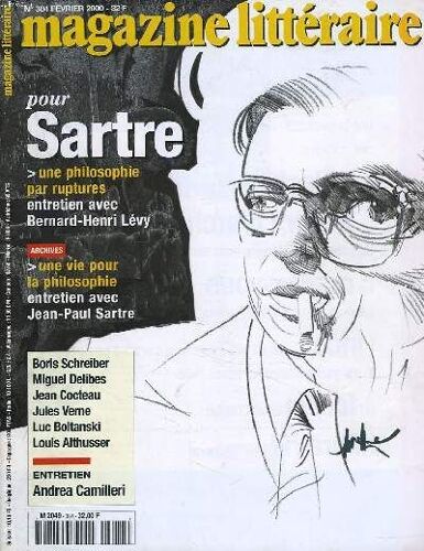 Magazine Litteraire N°384, Fevrier 2000. Pour Sartre. Une Philosophie Par Ruptures Entretien Avec Bernard-Henri-Levy / Boris Schreiber / Miguel Delibes / Jean Cocteau / Jules Verne / ...