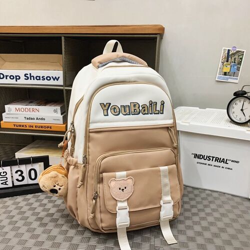 Sac à dos pour étudiante, protection de la colonne vertébrale, réduction de la charge, sac d'école de haute qualité, grande capacité, sac à dos pour lycéen masculin SHB4222