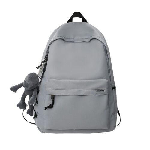 Sac d'école gris Simple pour hommes, lycéens et étudiants, sac à dos d'été cool en nylon, toile pour femmes SHB793