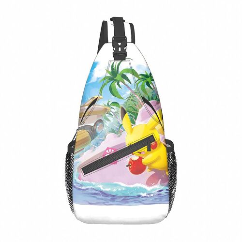 Sac à bandoulière Pikachu, sac de poitrine moyen décontracté, sac décontracté imprimé de dessin animé, sac de poitrine à bandoulière SHB1621