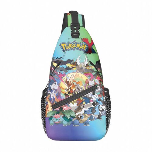 Sac à bandoulière Pikachu, sac de poitrine moyen décontracté, sac décontracté imprimé de dessin animé, sac de poitrine à bandoulière SHB1631