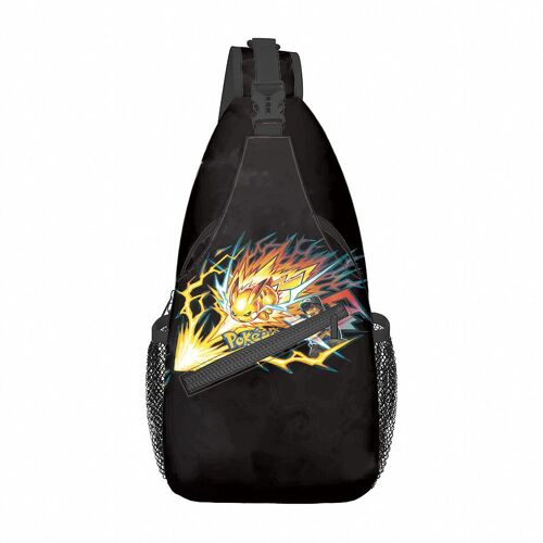 Sac à bandoulière Pikachu, sac de poitrine moyen décontracté, sac décontracté imprimé de dessin animé, sac de poitrine à bandoulière SHB1627