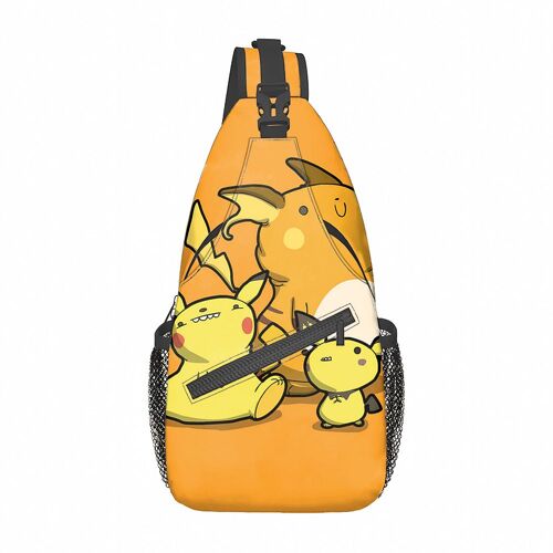 Sac à bandoulière Pikachu, sac de poitrine moyen décontracté, sac décontracté imprimé de dessin animé, sac de poitrine à bandoulière SHB1617