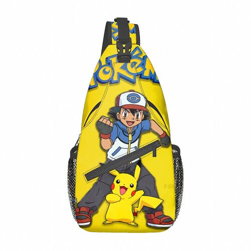 Sac à bandoulière Pikachu, sac de poitrine moyen décontracté, sac décontracté imprimé de dessin animé, sac de poitrine à bandoulière SHB1610
