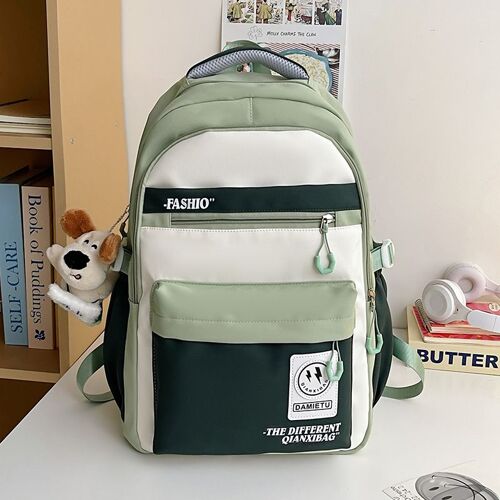 Lycéen contraste couleur sac à dos grande capacité style coréen sac d'école junior lycée fille style simple à la mode ordinateur sac à dos hommes SHB4181