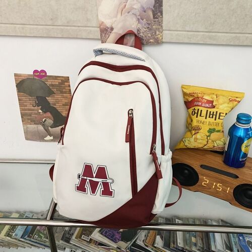 Cartables pour filles, lycéens, anniversaires, couleurs contrastées simples, sacs à dos tendance pour collégiens, sacs à dos polyvalents de grande capacité pour hommes SHB3807