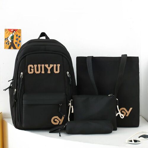 Ensemble de quatre pièces de cartables pour filles, sacs à dos de grande capacité de style collégial de style coréen à la mode pour les collégiens, sacs à dos pour les déplacements domicile-travail SHB4426