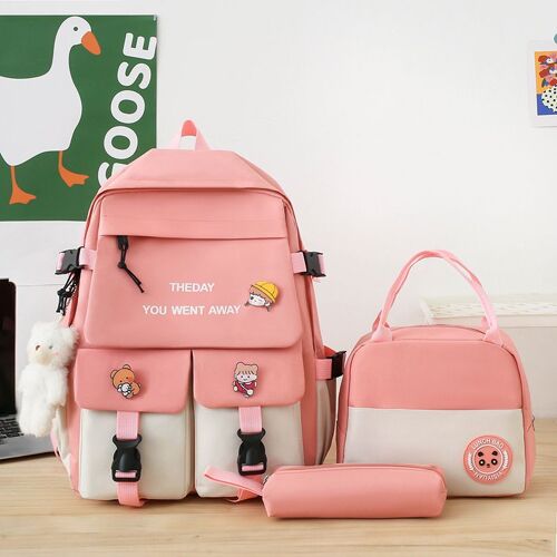 Version coréenne Campus Junior Lycéen Cartable de grande capacité Sac à dos de mode multifonctionnel Sac à dos imperméable décontracté pour femme Tendance SHB214