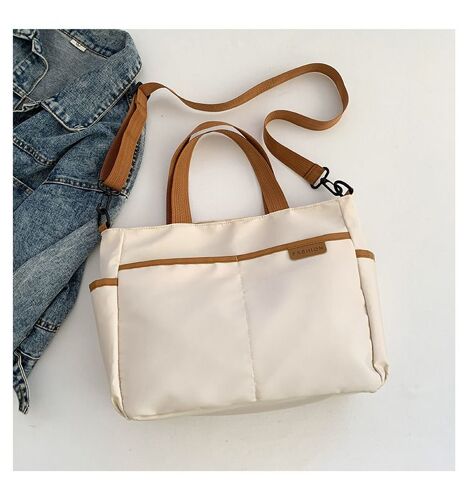 Grand sac en toile pour femmes, version coréenne simple, sac de transport pour classe d'étudiant, décontracté, tendance, polyvalent, décontracté, sac à bandoulière à une épaule SHB213