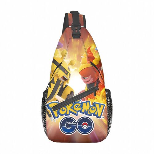 Sac à bandoulière Pikachu, sac de poitrine moyen décontracté, sac décontracté imprimé de dessin animé, sac de poitrine à bandoulière SHB1603